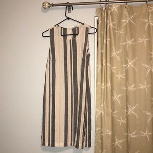 Blue and white striped dress